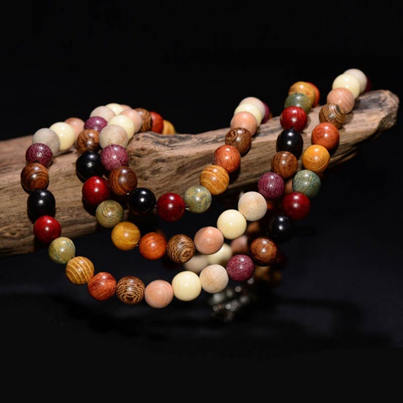 Buddha Stones, 108 Perlen, Wenge-Holz, Mala, Segen, Meditationsarmband