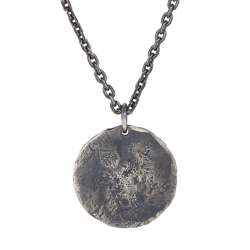 Buddha Stones 990 Sterling Silber Yin Yang Hammer Textur Harmony Halskette Anhänger - image 12