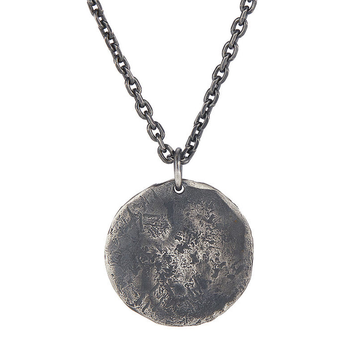 Buddha Stones 990 Sterling Silber Yin Yang Hammer Textur Harmony Halskette Anhänger - image 12