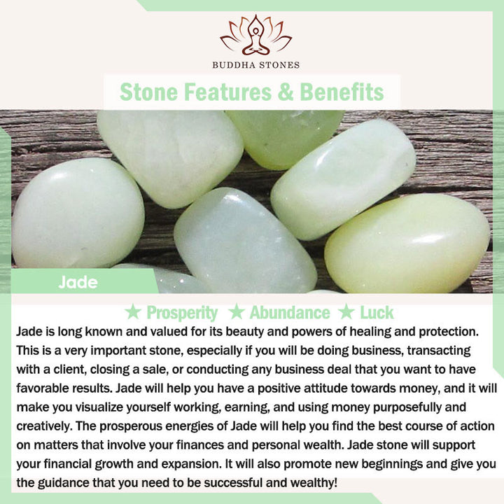 Buddha Stones, natürlicher Hetian-Jade, vierblättriges Kleeblatt, Fu-Zeichen, Glücksarmband mit roter Schnur - image 6