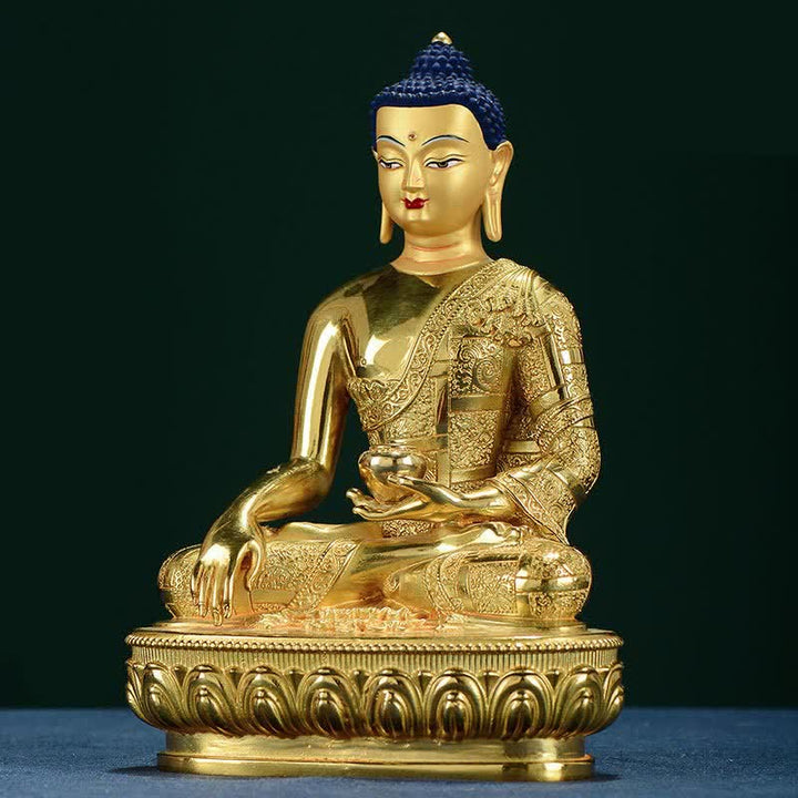 Buddha Shakyamuni Figur Erleuchtung Kupferstatue Heimdekoration - image 3