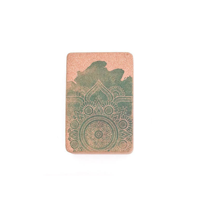 Buddha Stones Tibetisches Mandala Achtsames Yoga Korkblock - Grünes Mandala - image 8