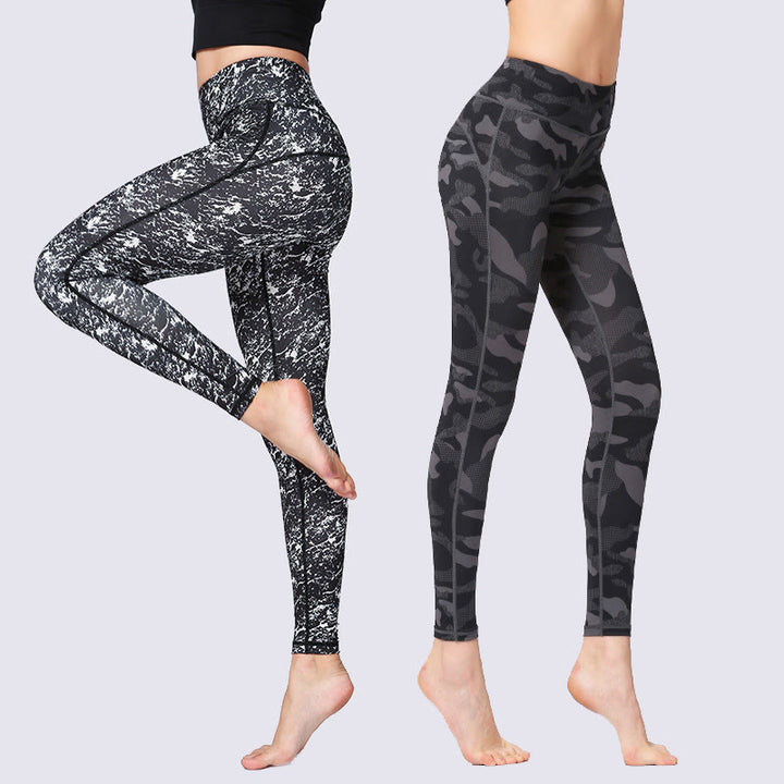 Buddha Stones Camo Print Sport Fitness Yoga Hohe Taille Leggings Damen Yogahose