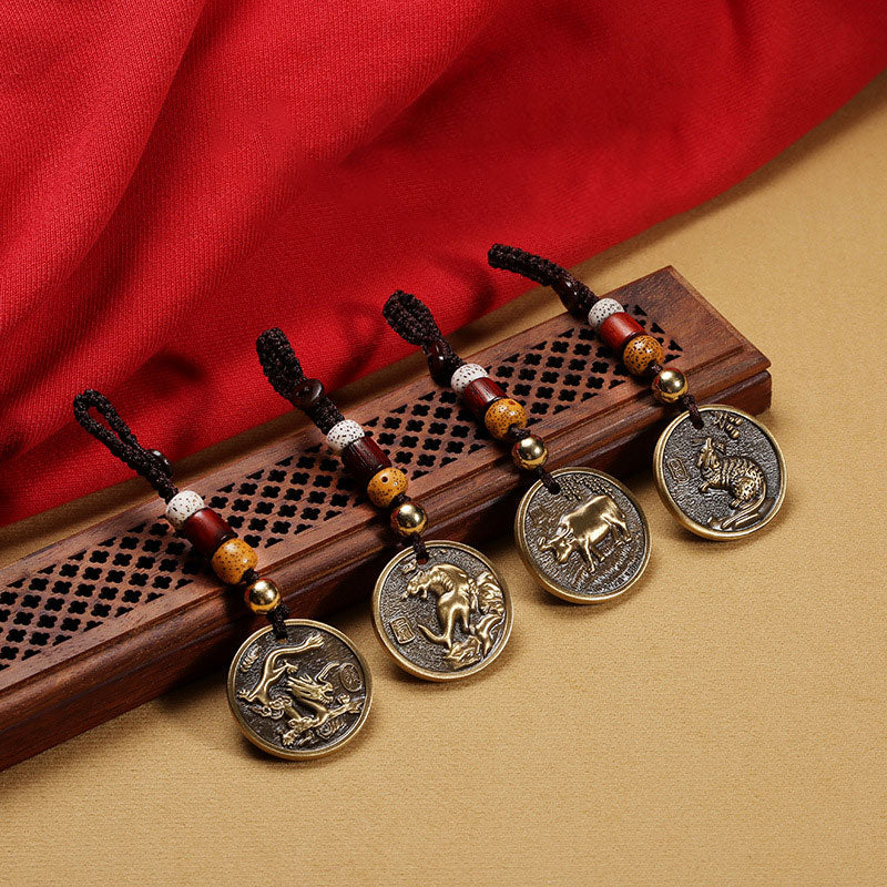 Chinesischer Sternzeichen-Kupfer-Glücks-Schlüsselanhänger als Dekoration - image 13