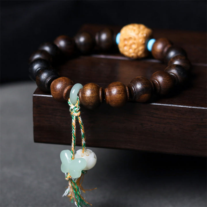 Buddha-Steine, Adlerholz, Laterne, Perlen, Schmetterling, Lotus, Charm, Stärke-Armband