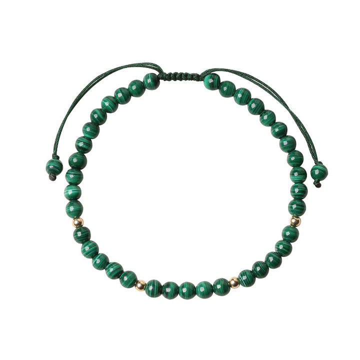 Buddha Stones ​​4 mm Natürliches Malachit-Armband zum Schutz und zur Beruhigung - image 5