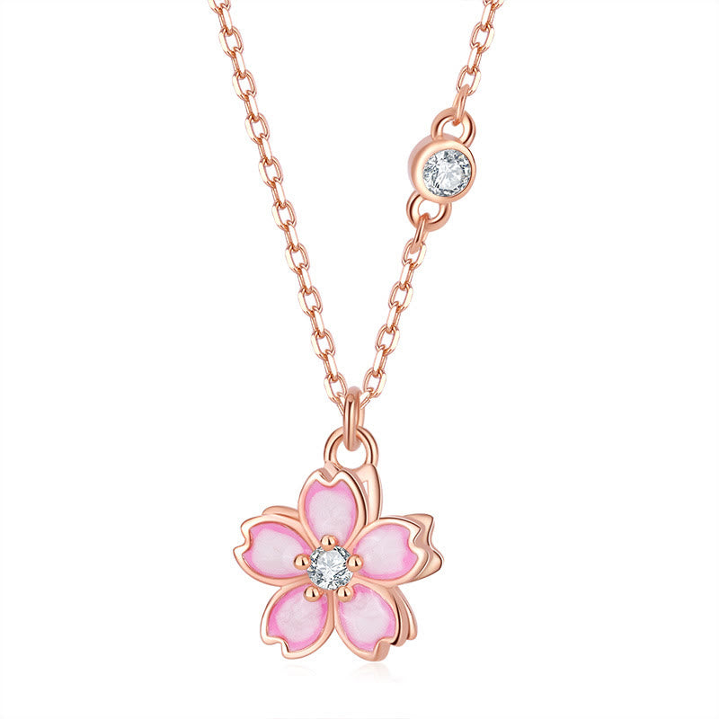 Buddha Stones 925 Sterling Silber Kirschblüten-Blumen-drehbarer Schutz-Halsketten-Anhänger - image 8