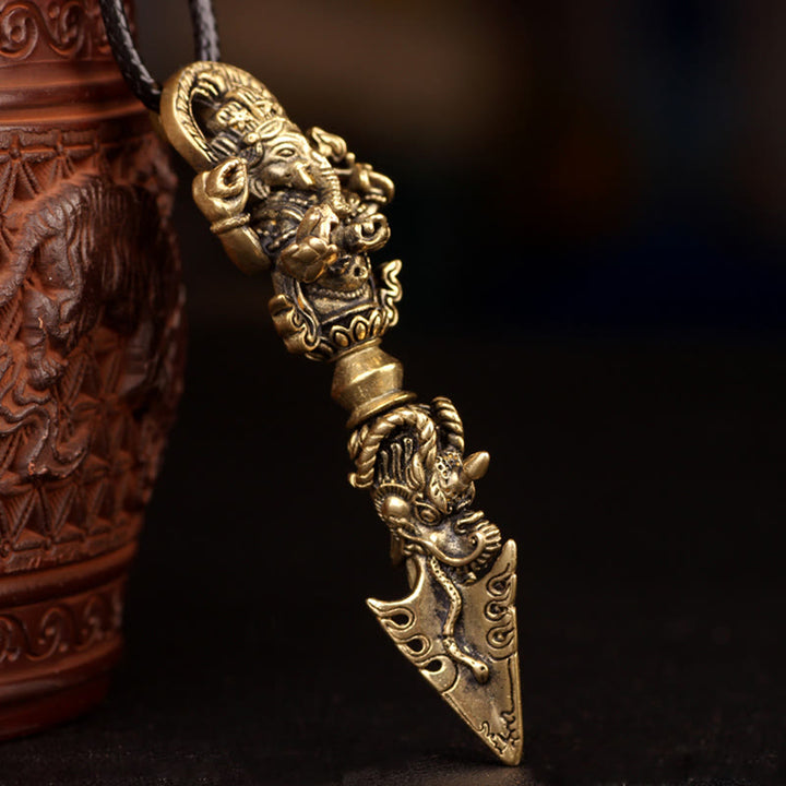 Tibetischer Ganesh Ganpati Elefant Gott des Reichtums Dorje Vajra spirituelle Kraft Halskette Anhänger - image 17