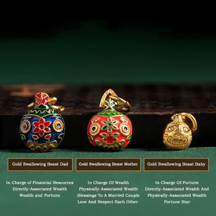Buddha Stones Handgefertigtes Armband aus Gold mit verschlingender Bestie, Familienheilung und Reinkarnation durch geflochtenen Knoten - image 5