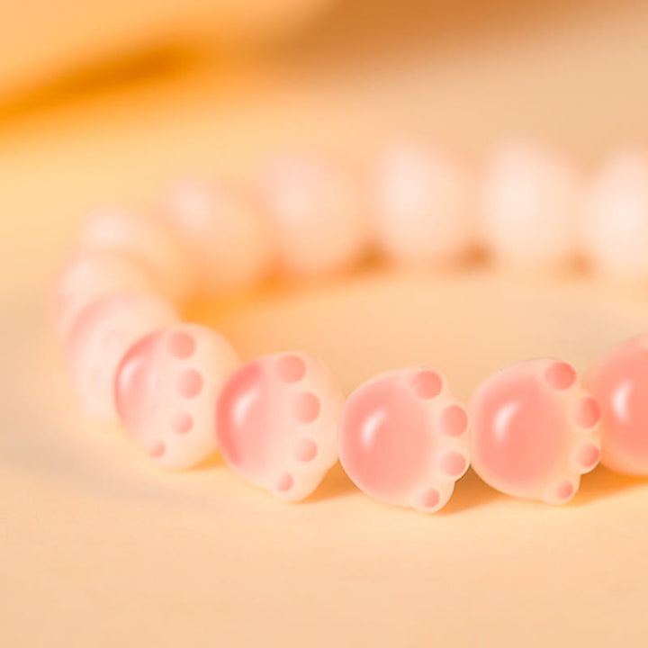 Buddha Stones Natural Bodhi Seed Lovely Paw Lucky Cat Paw Peace Armband - image 15