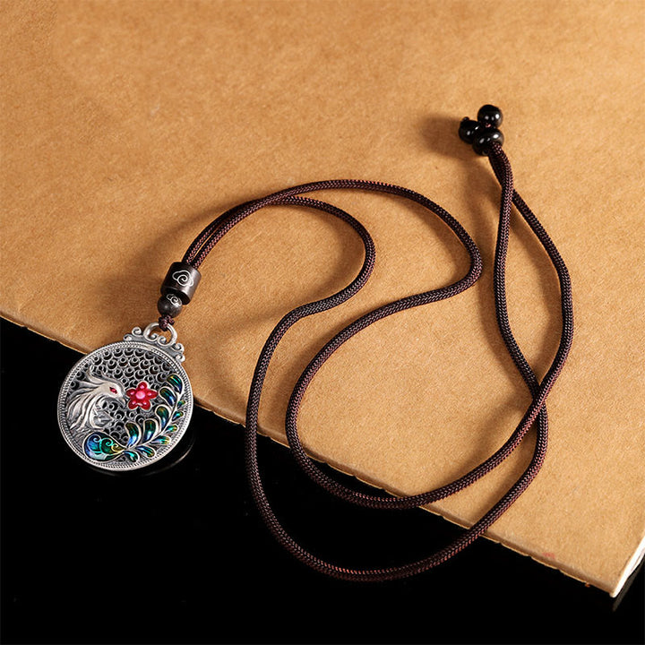 Buddha Stones 990 Sterling Silber Phoenix Glück Schutz Halskette Anhänger - image 2