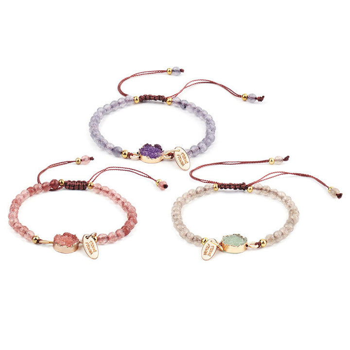 Armband mit Buddha Stonesn, natürlichem Kristall-Charm, Glücksheilung