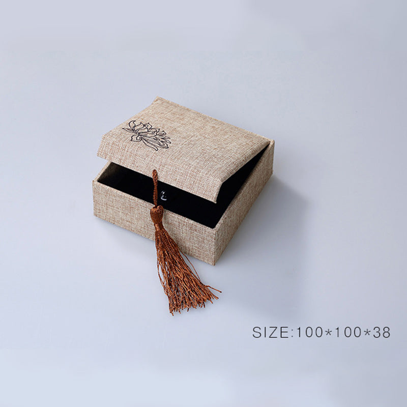 Buddha Stones, Lotus-Muster, Schmuck-Aufbewahrungsbox, Geschenkbox, Quasten - image 9