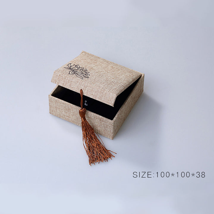 Buddha Stones, Lotus-Muster, Schmuck-Aufbewahrungsbox, Geschenkbox, Quasten - image 9