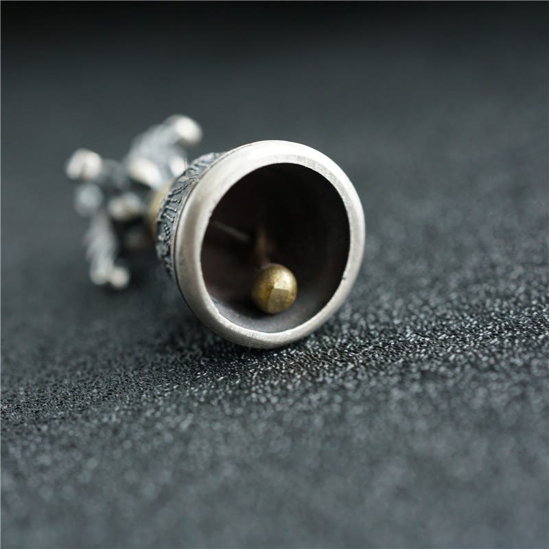 Buddha Stones, Tibet, 925er Sterlingsilber, Om Mani Padme Hum, Dorje-Glocke, Vajra, gravierter Erleuchtungsanhänger, Hängedekoration - image 4