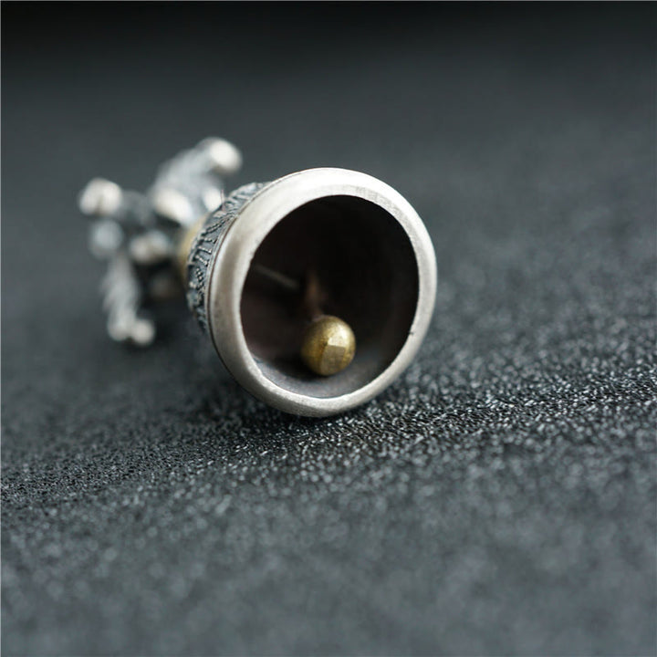 Buddha Stones, Tibet, 925er Sterlingsilber, Om Mani Padme Hum, Dorje-Glocke, Vajra, gravierter Erleuchtungsanhänger, Hängedekoration - image 4