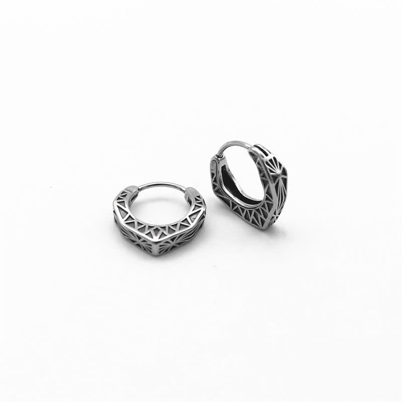 Wikinger-Reifen-Titanstahl-Balance-Ohrringe - Titanstahl (ca. 17 x 16,3 x 3,5 mm) - image 0