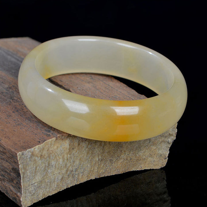 Natürlicher goldener Jade-Glücks- und Reichtumsarmband-Armreif - image 5