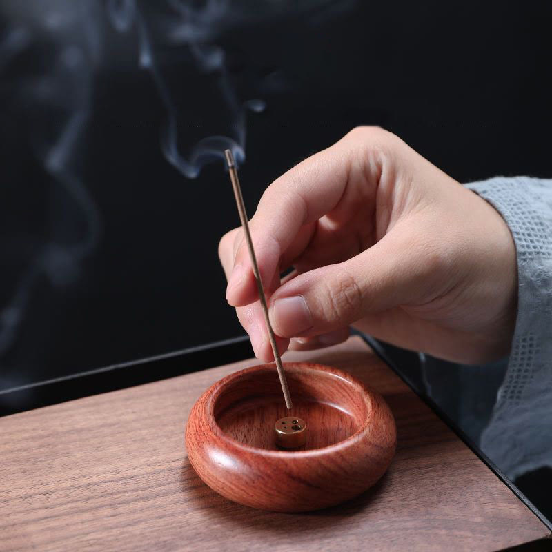 Buddha Stones Mini Ebenholz Palisander Meditation Heilstab Räuchergefäß Dekoration - Palisanderholz 6,6 x 2 cm - image 6