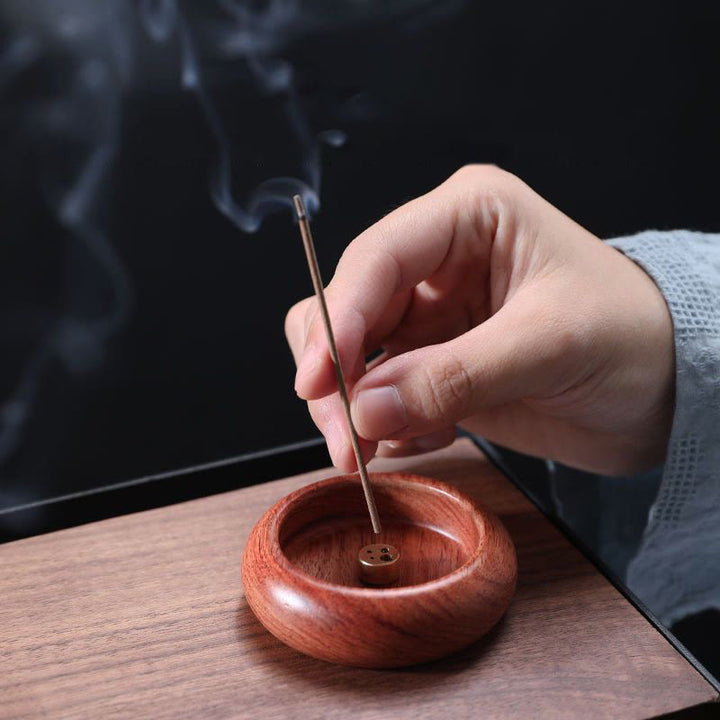 Buddha Stones Mini Ebenholz Palisander Meditation Heilstab Räuchergefäß Dekoration - Palisanderholz 6,6 x 2 cm - image 6