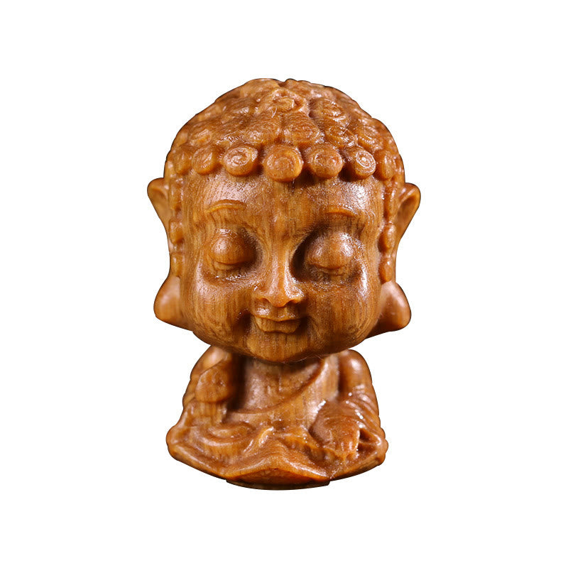 Buddha Stones Chinesisches Tierkreiszeichen, Buddha, Lotusblume aus grünem Sandelholz, graviert, positive Heimdekoration - image 10