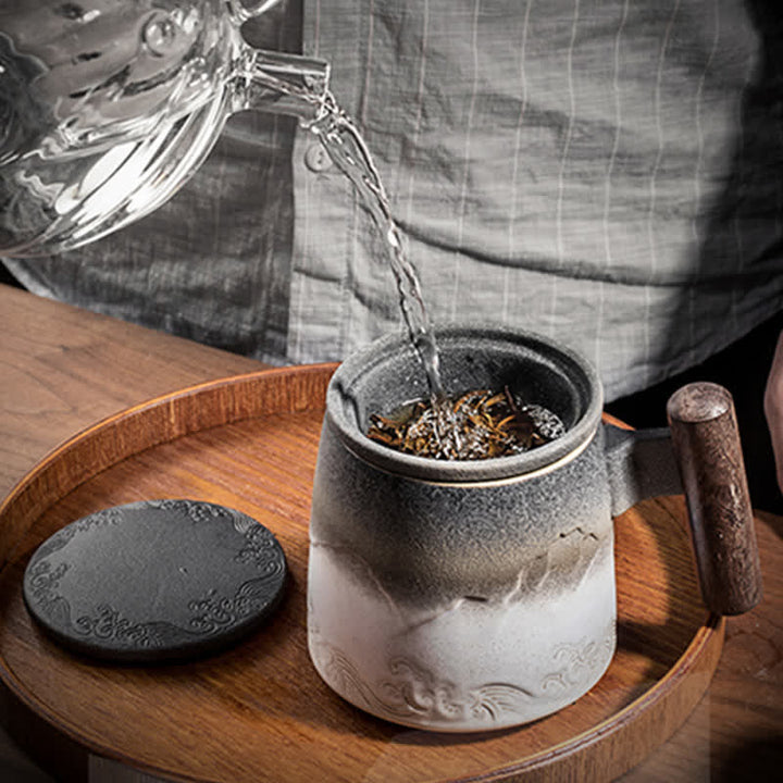 Buddha Stones Vintage Berg Meer Keramik Teetasse Tee Tassen