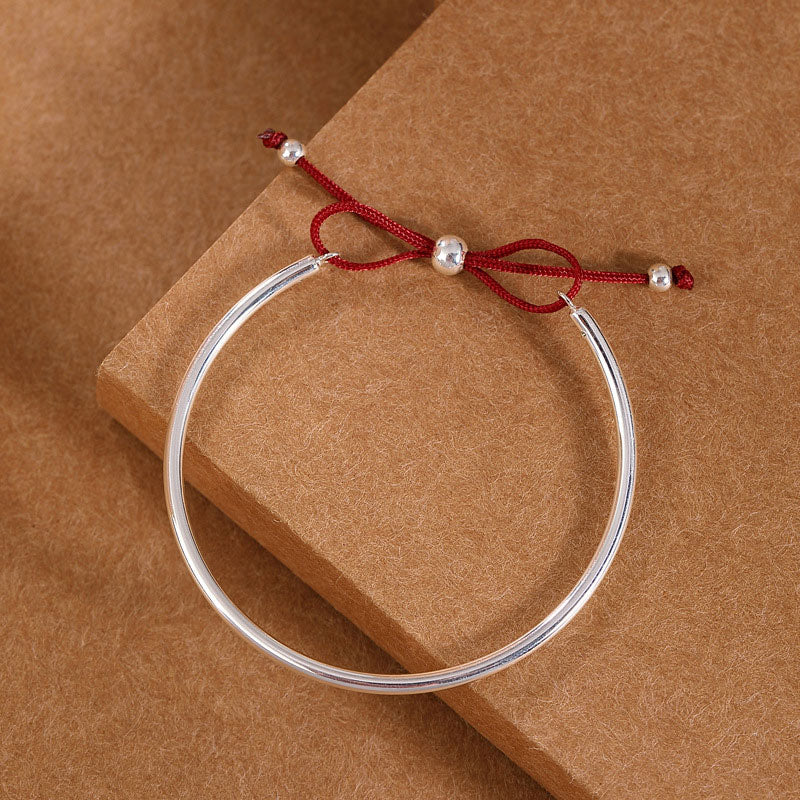 Buddha Stones 925 Sterling Silber Rote Schnur Heilknoten Armband