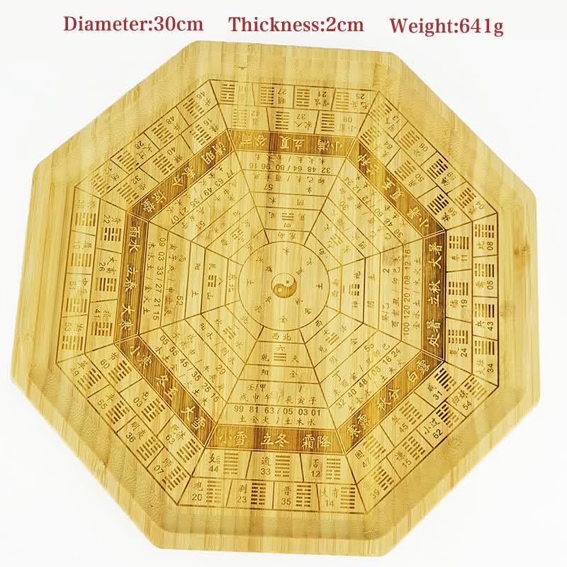Feng Shui Bambus-Bagua-Karte Harmonie-Energiekarte - Bagua-Karte mit 64 Trigrammen, 30 cm - image 37