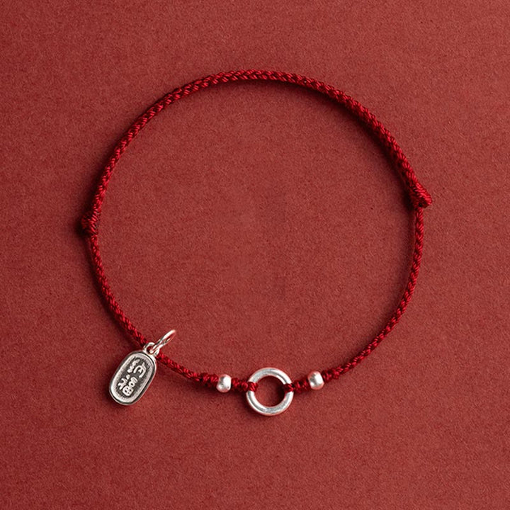 Armband mit Buddha Stonesn, 925er-Sterlingsilber, Glück, Glück, Frieden, Freude, Lotus, Frieden, Schnalle, rote Schnur - image 7