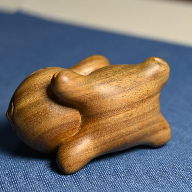 Buddha Stones Green Sandelwood Small Mini Cute Rabbit Bunny Peace Dekorationen - image 8