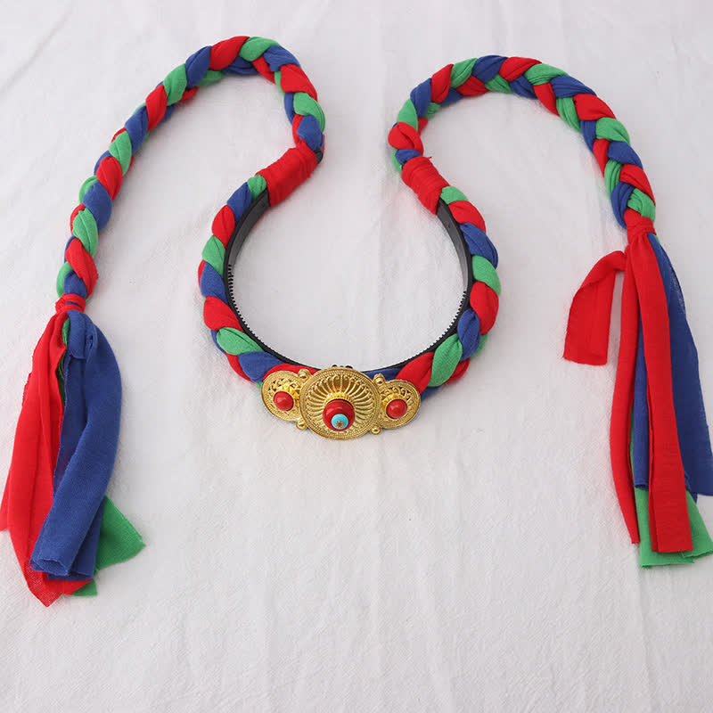 Tibetische bunte Quastenperlen Haarschmuck Haarschmuck - image 3