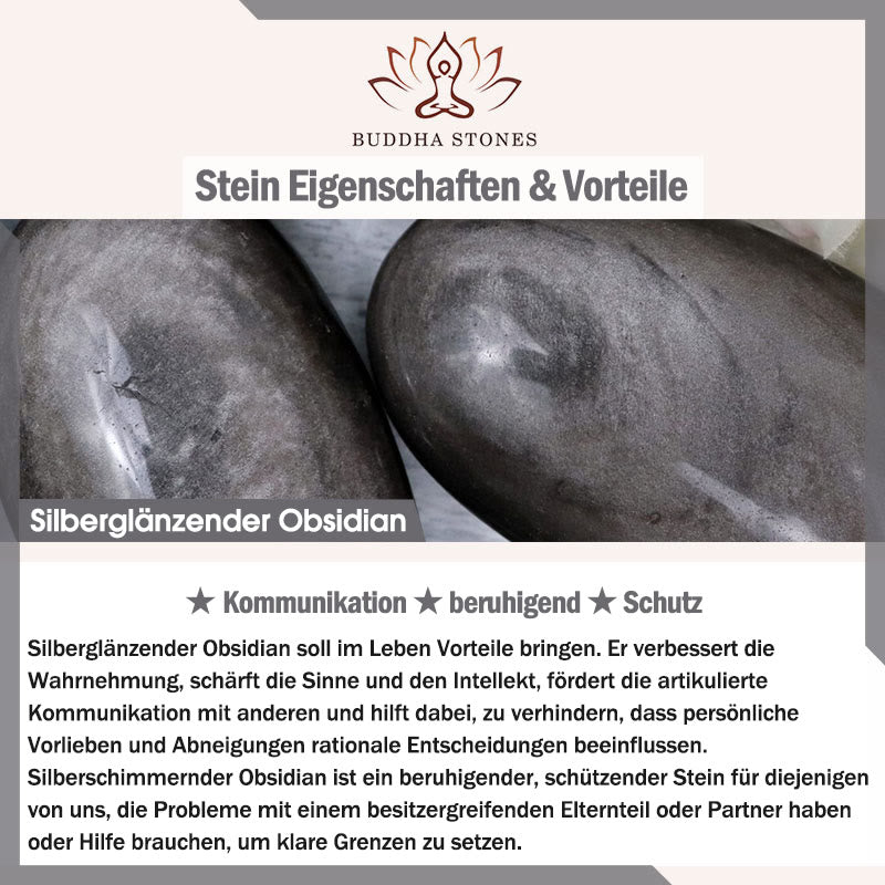 Buddha Stones Natürliches silberglänzendes Obsidian-Zinnober-Koi-Fisch-beruhigendes Schutzarmband