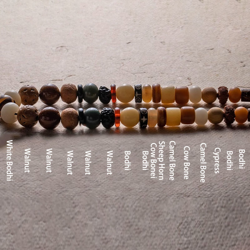 Buddha-Steine, tibetische 108 Mala-Perlen, Bodhi-Samen, Buddha-Kopf, neun Paläste, acht Diagramme, OM-Weisheitsarmband