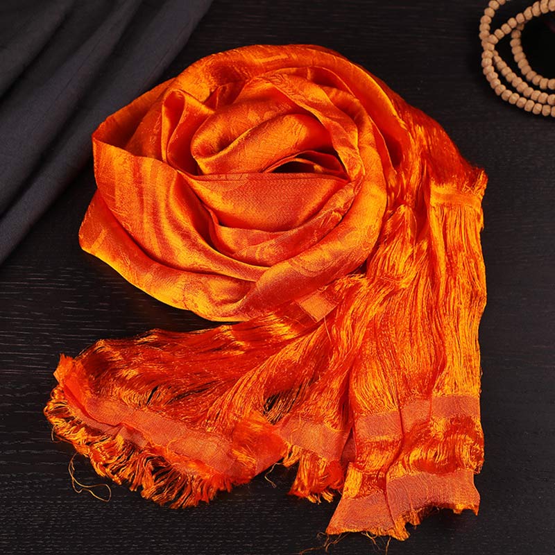 Buddha Stones, tibetischer Segen, verheißungsvoll, 5 Farben, Jacquard-Khata-Dekoration - Orange - image 4