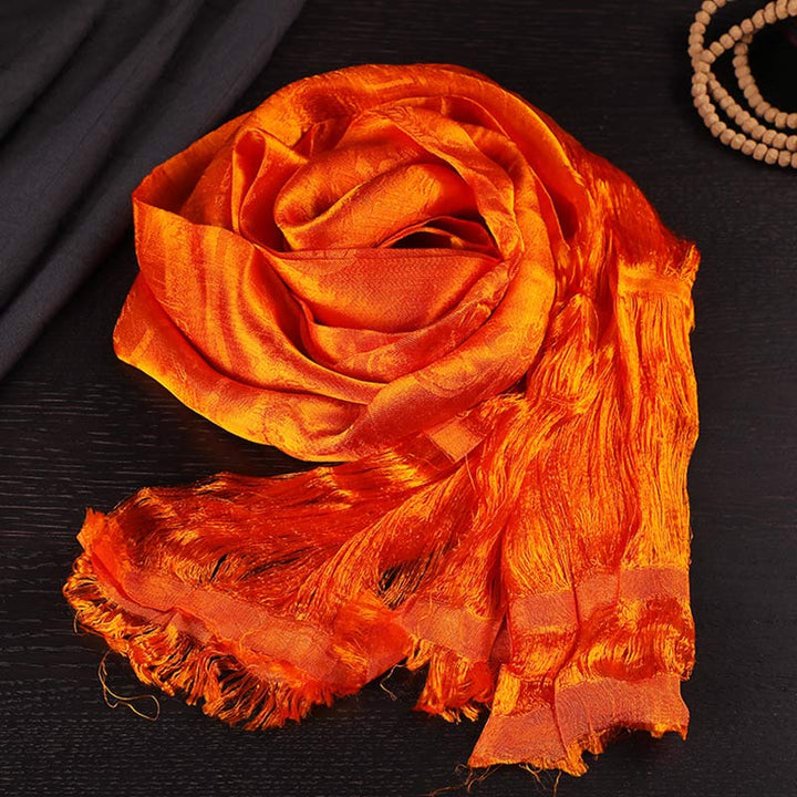 Buddha Stones, tibetischer Segen, verheißungsvoll, 5 Farben, Jacquard-Khata-Dekoration - Orange - image 4