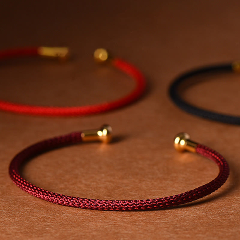 Buddha Stones, schlichtes Design, handgefertigtes Glücksgeflecht-Manschettenarmband - image 9