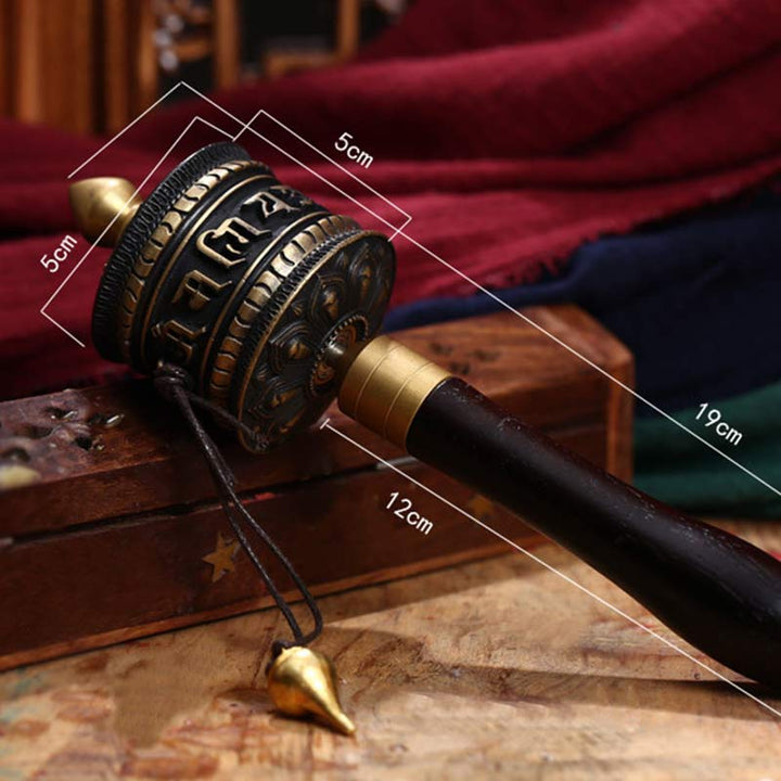 Tibetische Gebetsmühle, sechs wahre Worte, Kupfer-Meditationsdekoration - image 7