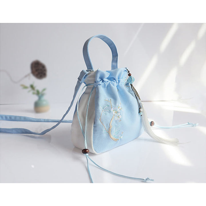 Buddha Stones Handgefertigte bestickte Blumen Canvas Tote Schultertasche Handtasche - image 36