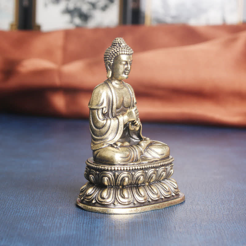 Tathagata Buddha Serenity Kupfer Statue Dekoration - image 1