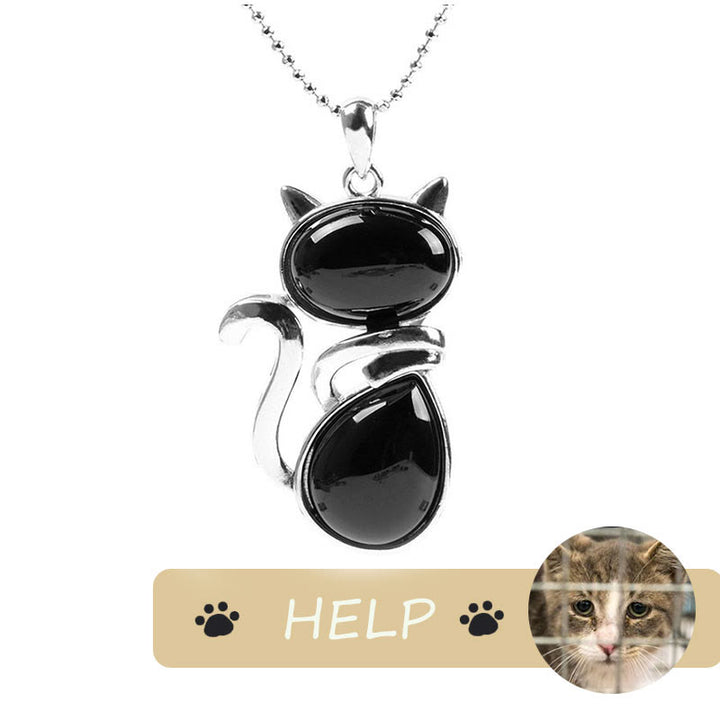 „Save A Cat“-Halskette mit niedlichem Katzenmuster, natürlichem Kristallschutz und katzenliebendem Anhänger - image 10