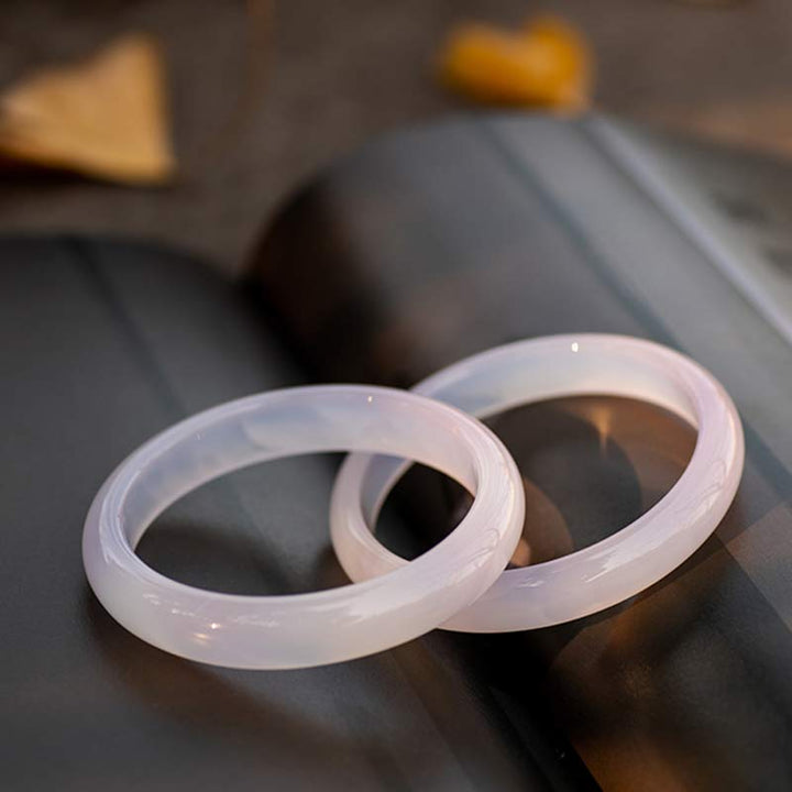 Buddha Stones Natural Chalcedon Harmony Positive Armband Armreif - image 11