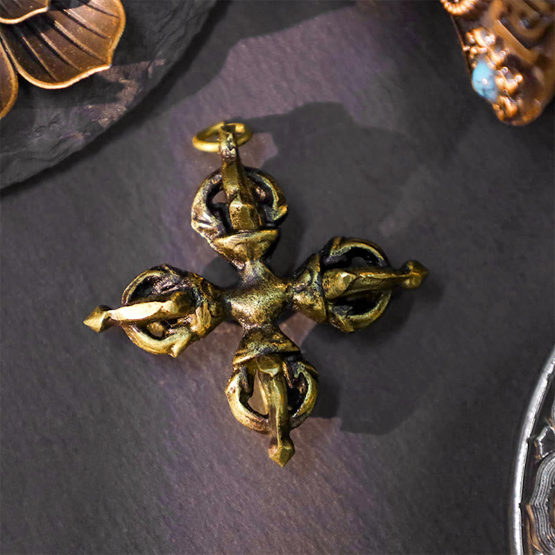 Buddha Stones Nepal Handgefertigter Doppel-Dorje-Vajra aus Kupfer, Symbol der Erleuchtung und Stärke - Doppel-Dorje - image 6