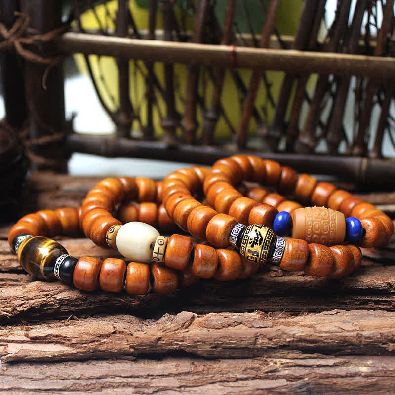 Buddha Stones Tibetische Knochenperlen Om Mani Padme Hum Stärke Armband