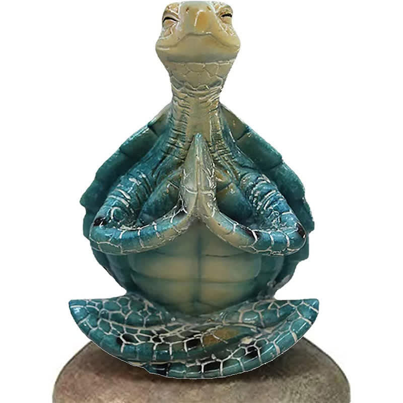 Buddha Stones, tibetisches Yoga, meditierende Schildkröte, Weisheit, Kunstharz, Statue, Dekoration