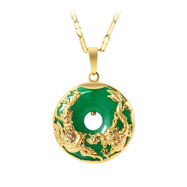 Halskette mit Buddha Stonesn, natürlicher Jade, Wohlstand
