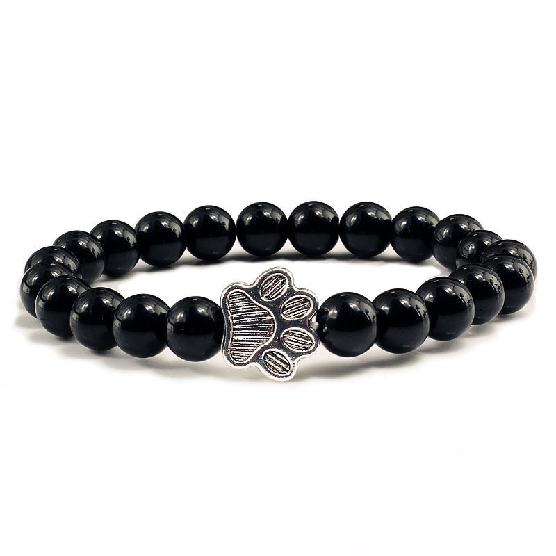 Buddha Stones „Rette einen Hund“-Steinarmband - Helle schwarze Perlen - image 10