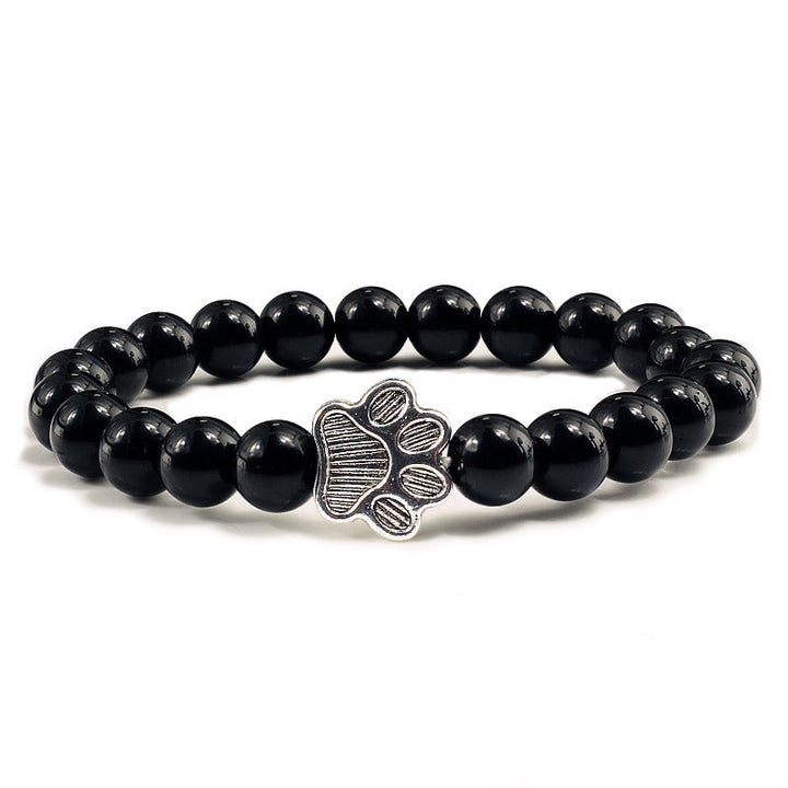 Buddha Stones „Rette einen Hund“-Steinarmband - Helle schwarze Perlen - image 10