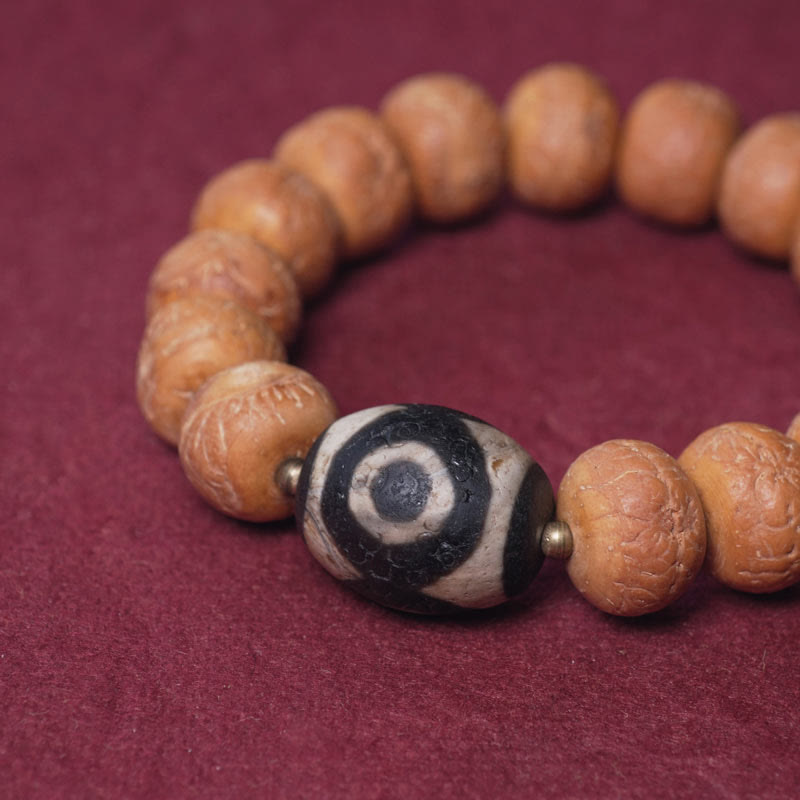 Buddha Stones Tibetisches Bodhi-Samen-Dzi-Perlen-Friedens-Charm-Armband (Mala) - image 1