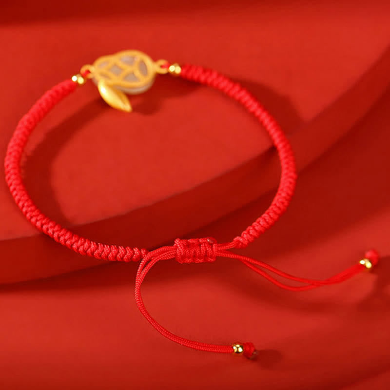 Buddha Stones 925 Sterling Silber Jahr des Kaninchens Hetian Weiß Jade Luck Red String Protection Armband - image 4