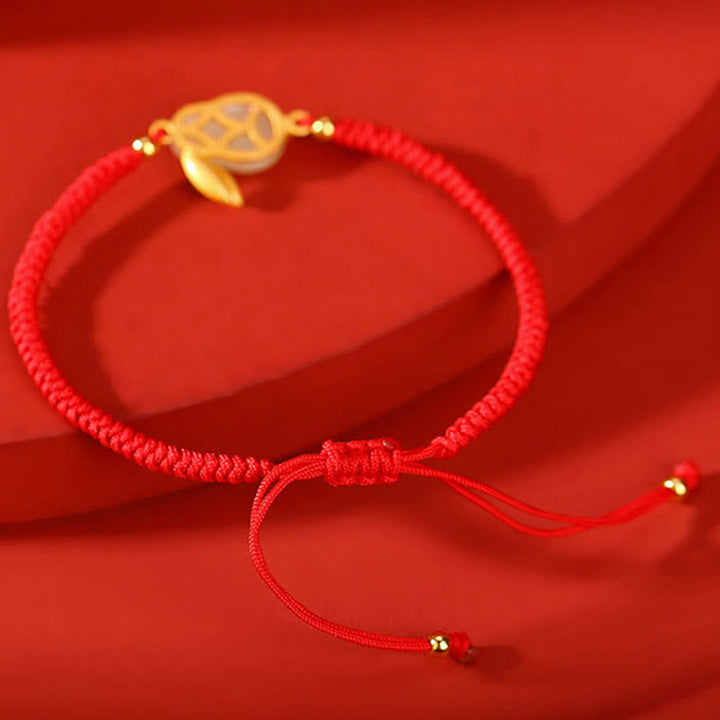 Buddha Stones 925 Sterling Silber Jahr des Kaninchens Hetian Weiß Jade Luck Red String Protection Armband - image 4